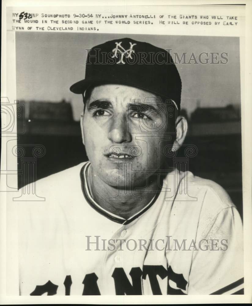 1954 Press Photo Giants baseball player Johnny Antonelli, New York - pis04859- Historic Images