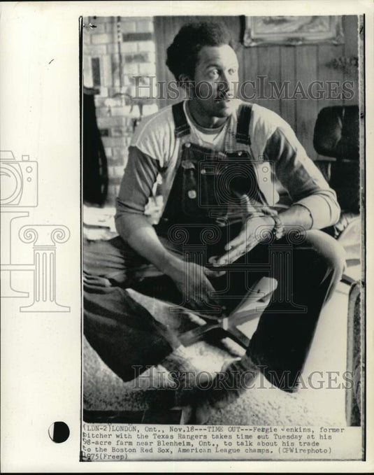 1975 Press Photo Former Texas Rangers' baseball pitcher Fergie Jenkins, London- Historic Images