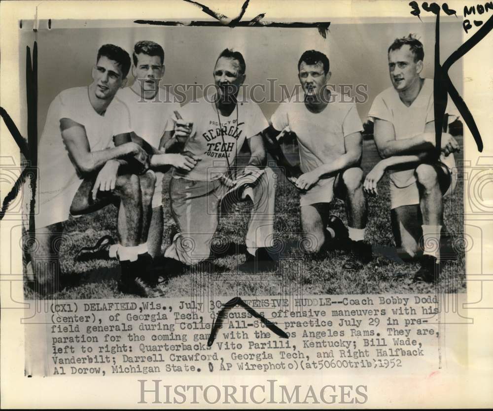 1952 Press Photo Georgia Tech football team during College All-Star practice, WI- Historic Images