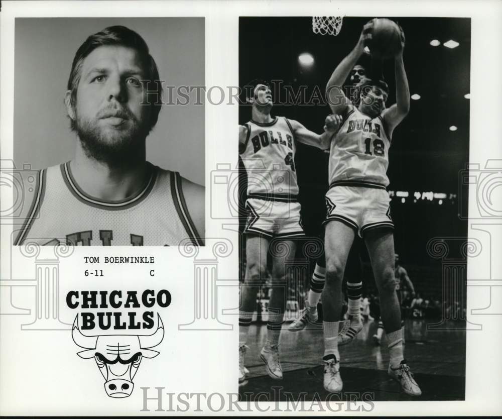 1975 Press Photo Shots of Chicago Bulls&#39; basketball player Tom Boerwinkle- Historic Images
