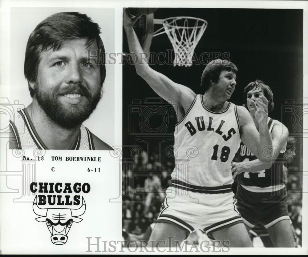 1978 Press Photo Shots of Chicago Bulls&#39; basketball player Tom Boerwinkle- Historic Images