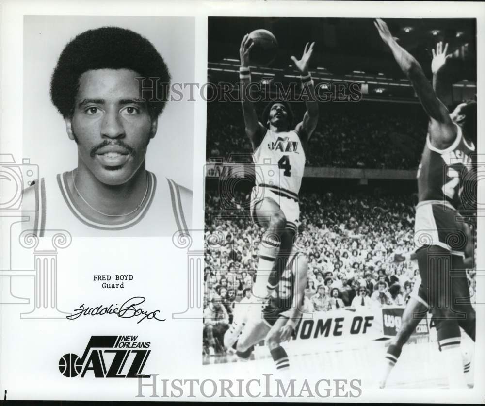 1976 Press Photo Shots of New Orleans Jazz&#39;s basketball player Fred Boyd- Historic Images