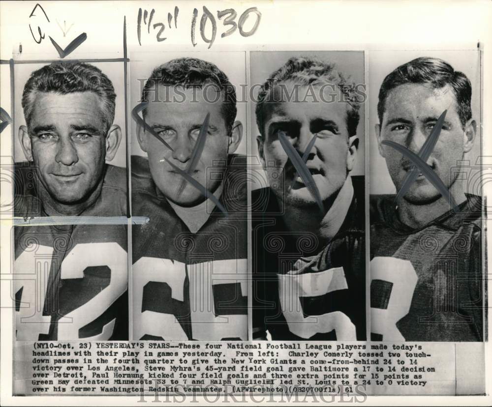 1961 Press Photo Star players of the National Football League - pis05353- Historic Images
