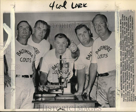 1962 Press Photo Baltimore Colts' Weeb Ewbank & assistant coaches, Maryland- Historic Images