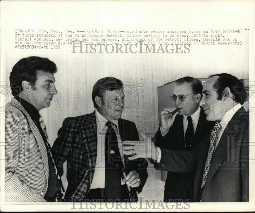 1973 Press Photo Major League Baseball managers, Houston, Texas - pis05405- Historic Images