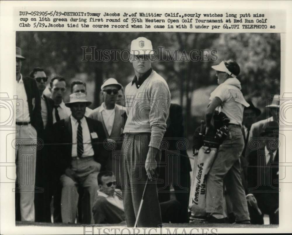 1958 Press Photo Tommy Jacobs Jr, Open Golf Tournament, Red Run Club, Detroit- Historic Images