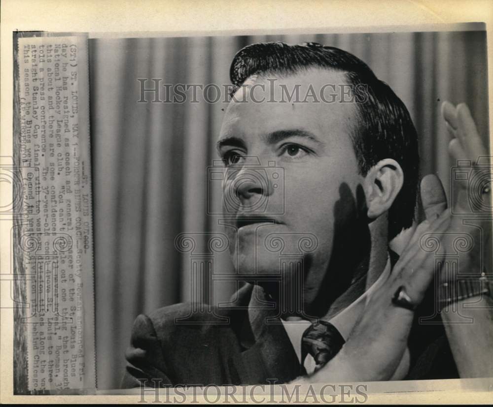 1971 Press Photo Former Coach Of St. Louis Blues Hockey Team Scotty Bowman- Historic Images