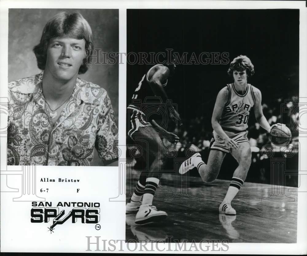 1976 Press Photo San Antonio Spurs Basketball Team&#39;s Forward Allan Bristow- Historic Images
