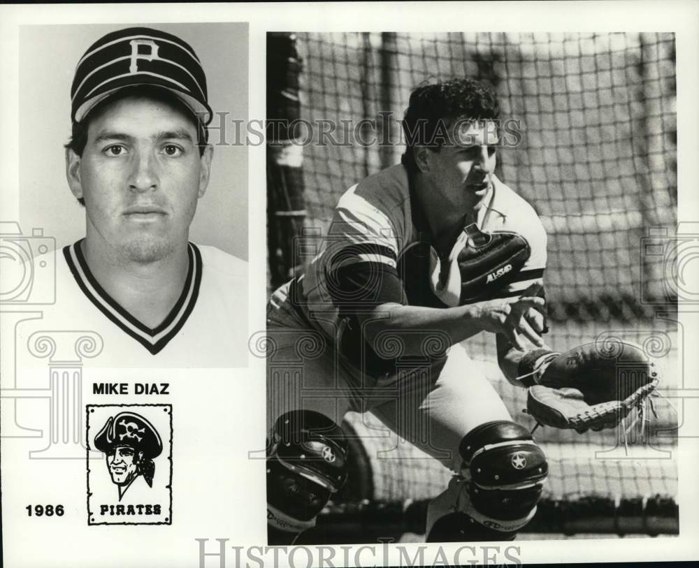 1988 Press Photo 1986 Pirates baseball player Mike Diaz - pis05680- Historic Images