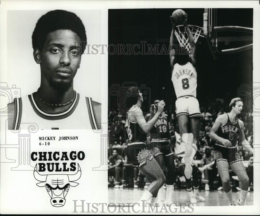 1976 Press Photo Chicago Bulls basketball player Mickey Johnson - pis05702- Historic Images