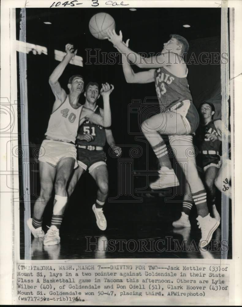 1964 Press Photo Mount Si versus Goldendale in State Class A basketball game, WA- Historic Images
