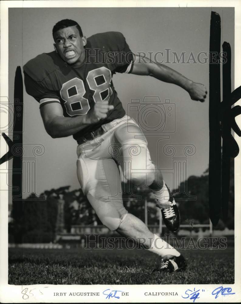 1968 Press Photo Golden Bears' football player Irby Augustine, Berkeley, CA- Historic Images