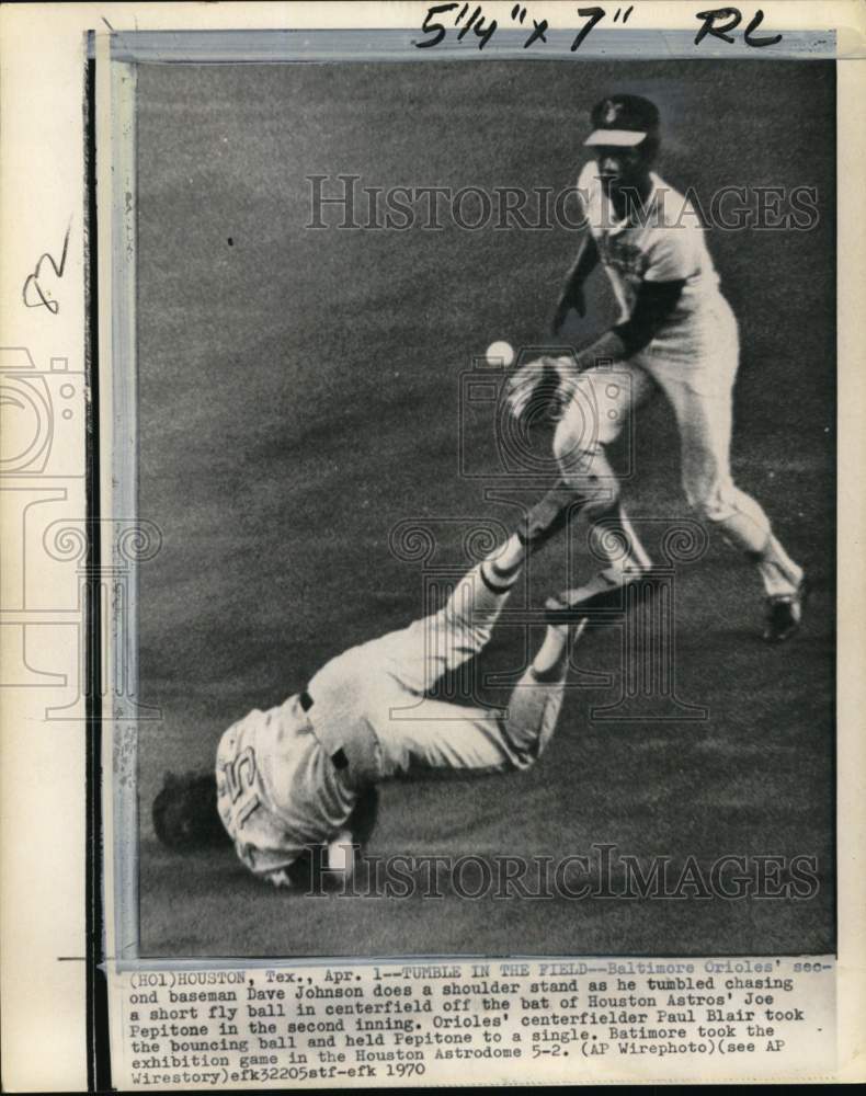 1970 Press Photo Baltimore Orioles Versus Houston Astros in Baseball Game, TX- Historic Images