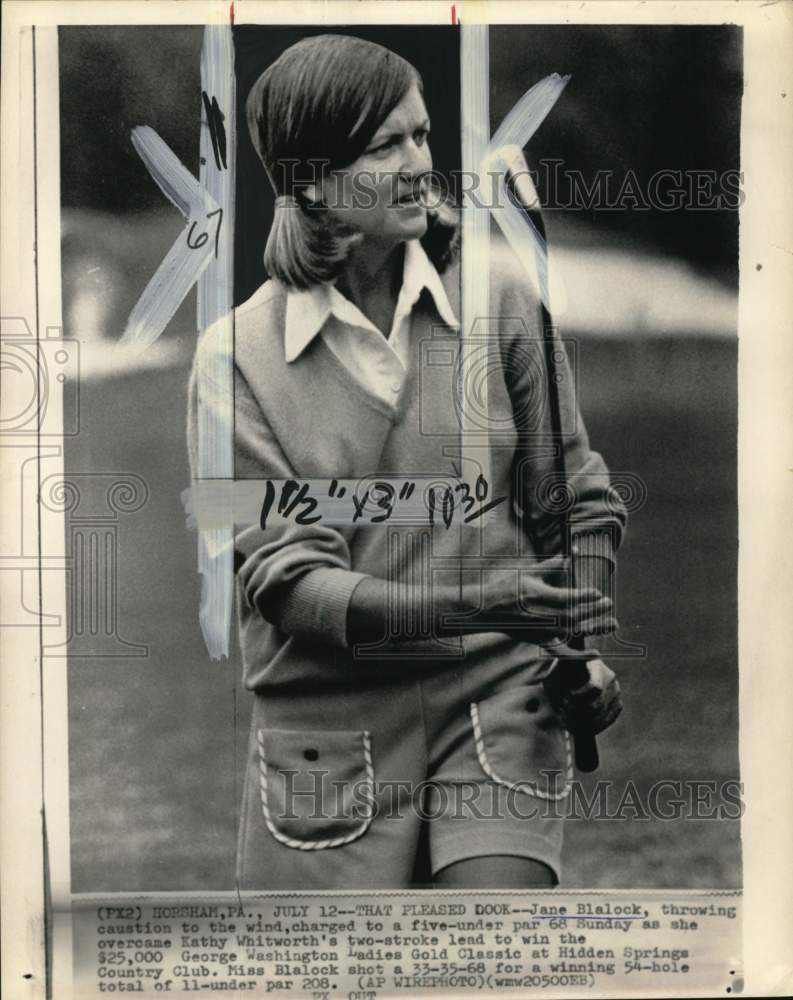 1971 Press Photo Golfer Jane Blalock, George Washington Ladies Golf Classic, PA- Historic Images