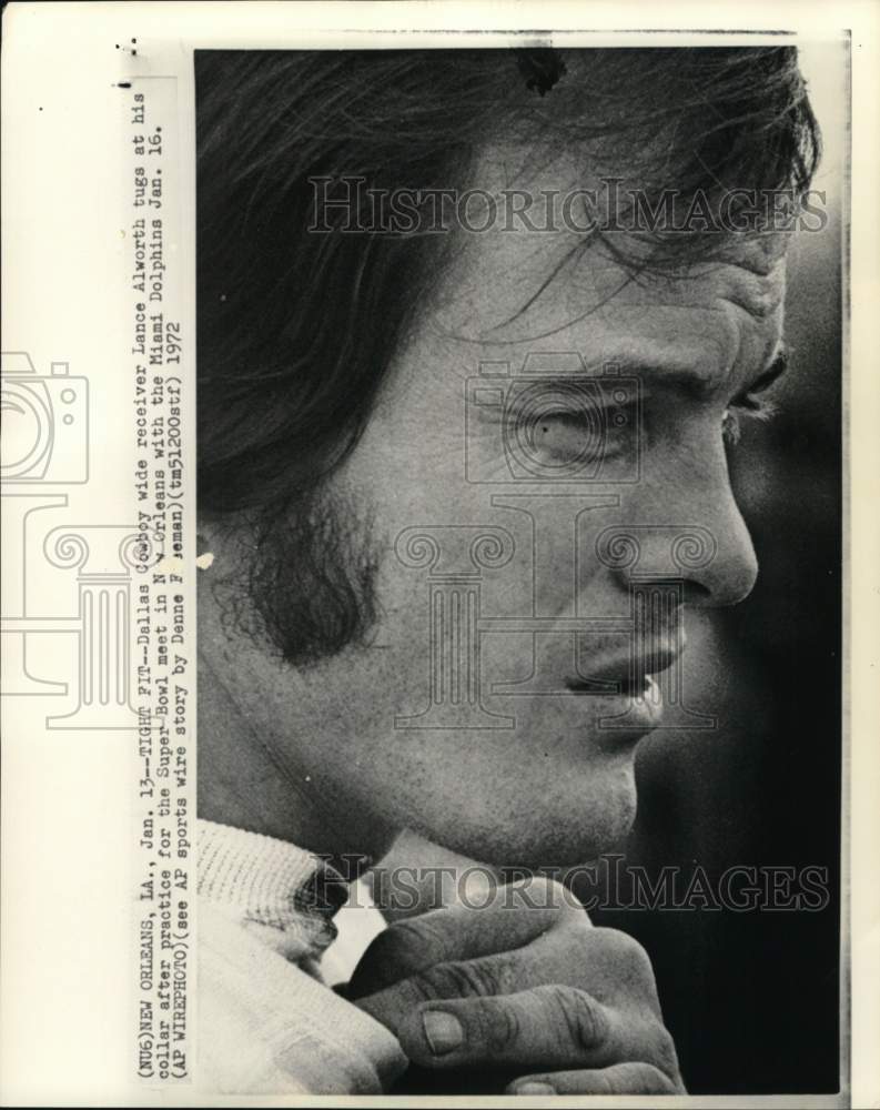1972 Press Photo Cowboys&#39; Lance Alworth, football practice, New Orleans, LA- Historic Images