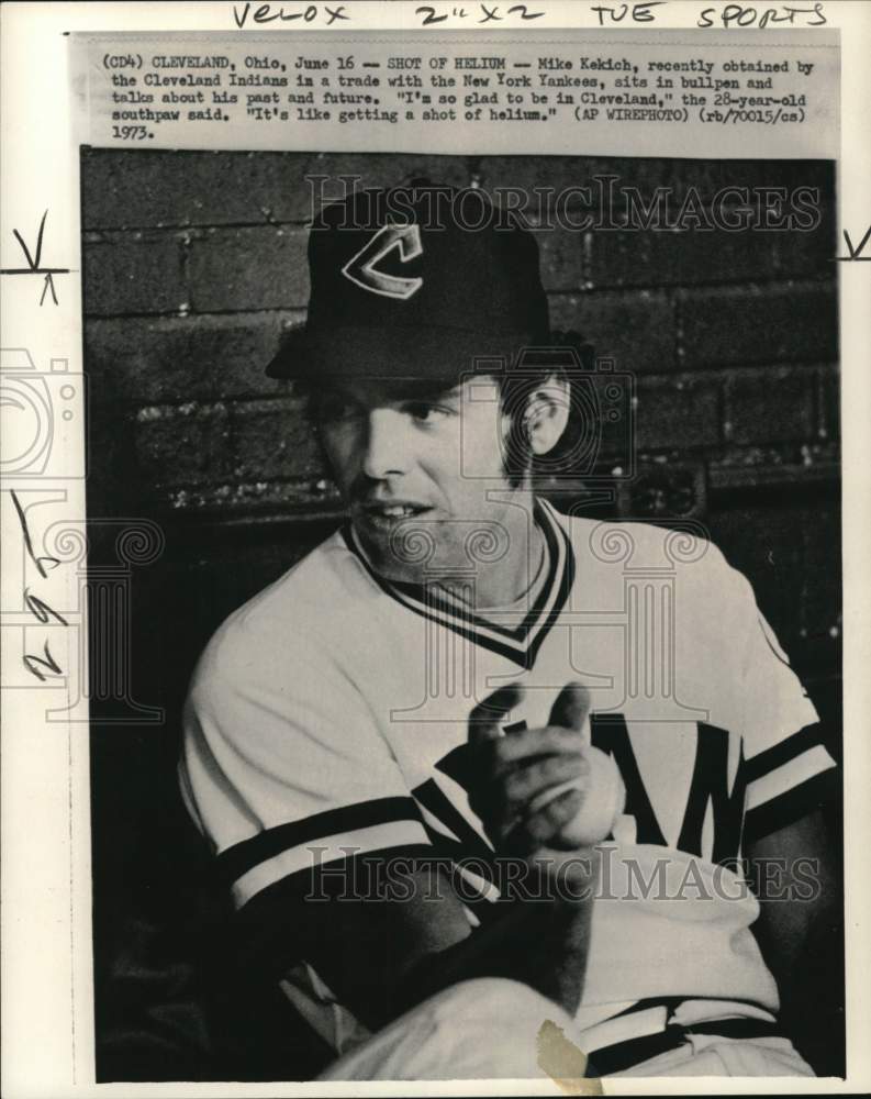 1973 Press Photo Cleveland Indians baseball player Mike Kekich, Ohio - pis05979- Historic Images