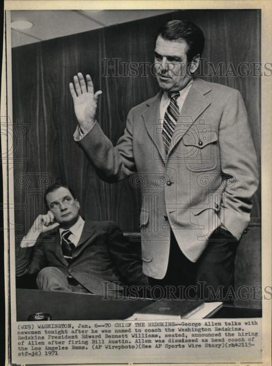 1971 Press Photo George Allen & Edward Williams, Washington Redskins- Historic Images