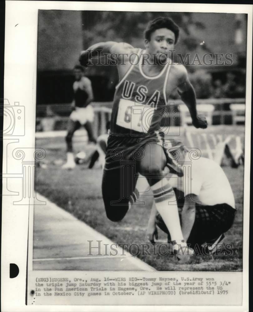 1975 Press Photo Tommy Haynes, Pan American Track &amp; Field Trials in Eugene, OR- Historic Images