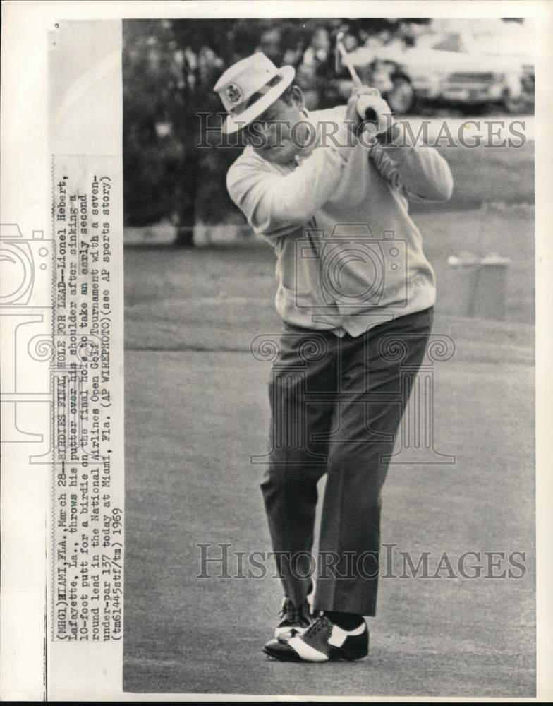 1969 Press Photo Lionel Hebert, National Airlines Open Golf Tourney, Miami, FL- Historic Images