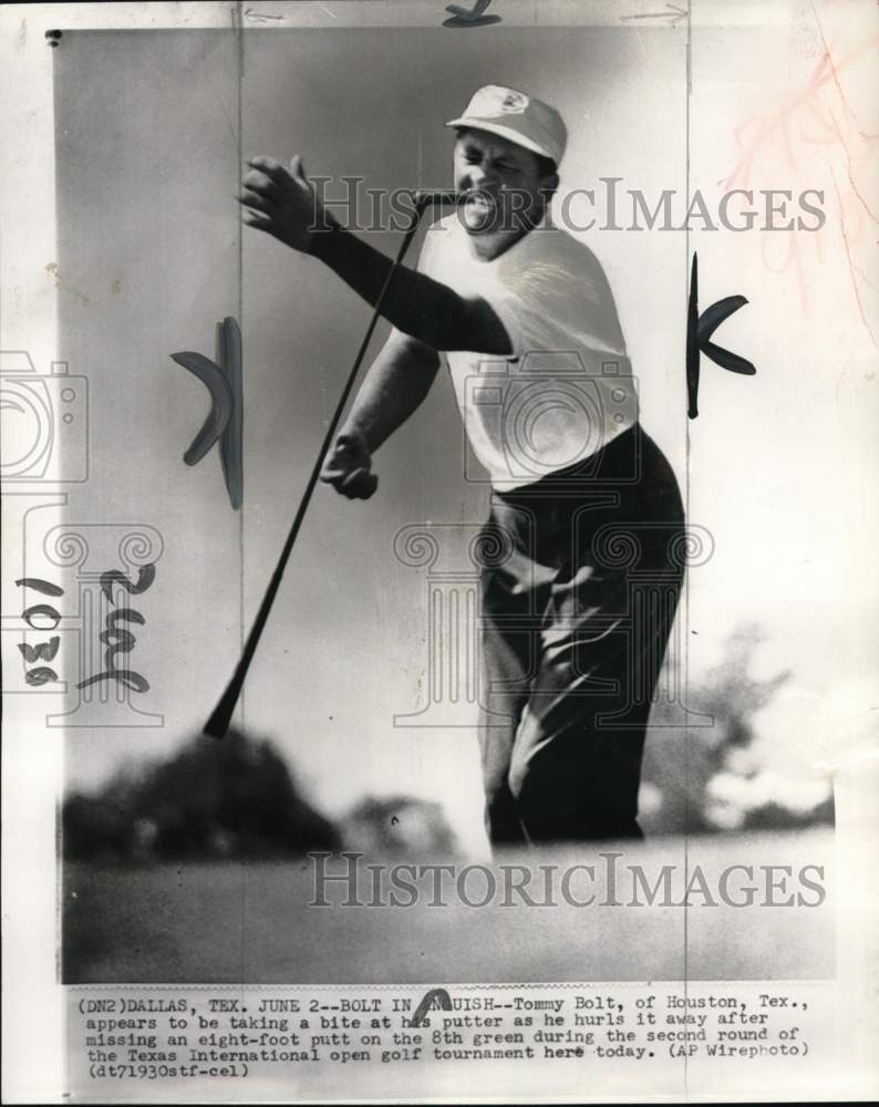 1956 Press Photo Tommy Bolt, Texas International Open golf tourney, Dallas, TX- Historic Images