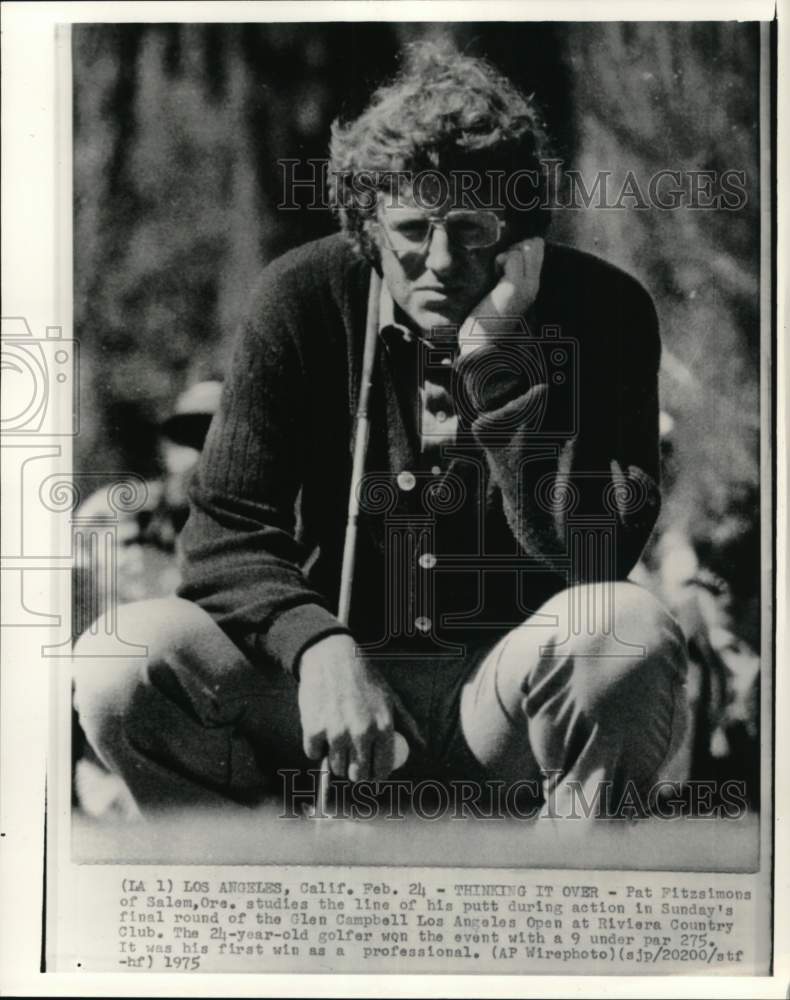 1975 Press Photo Golfer Pat Fitzsimons, Glen Campbell Los Angeles Open, CA- Historic Images