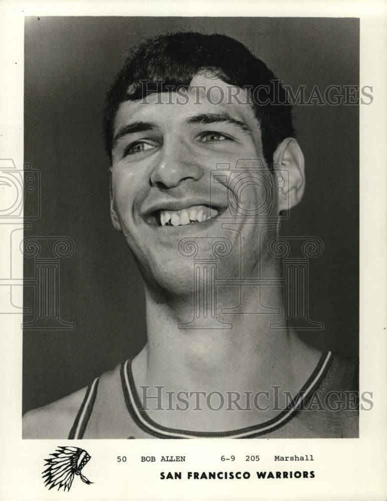 1968 Press Photo Portrait of San Francisco Warriors&#39; basketball player Bob Allen- Historic Images