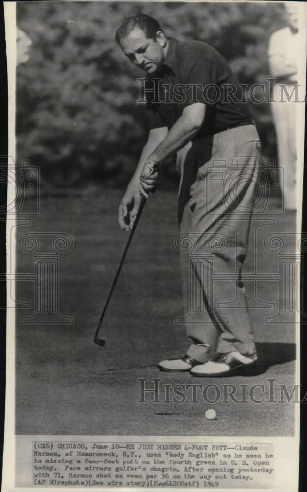 1949 Press Photo Golfer Claude Harmon, United States Open, Mamaroneck, New York- Historic Images