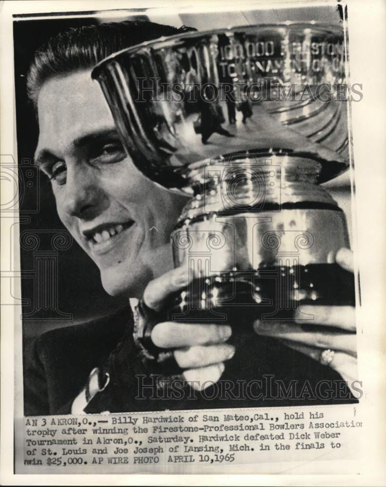 1965 Press Photo Billy Hardwick wins Firestone-Professional Bowlers Tourney, OH- Historic Images