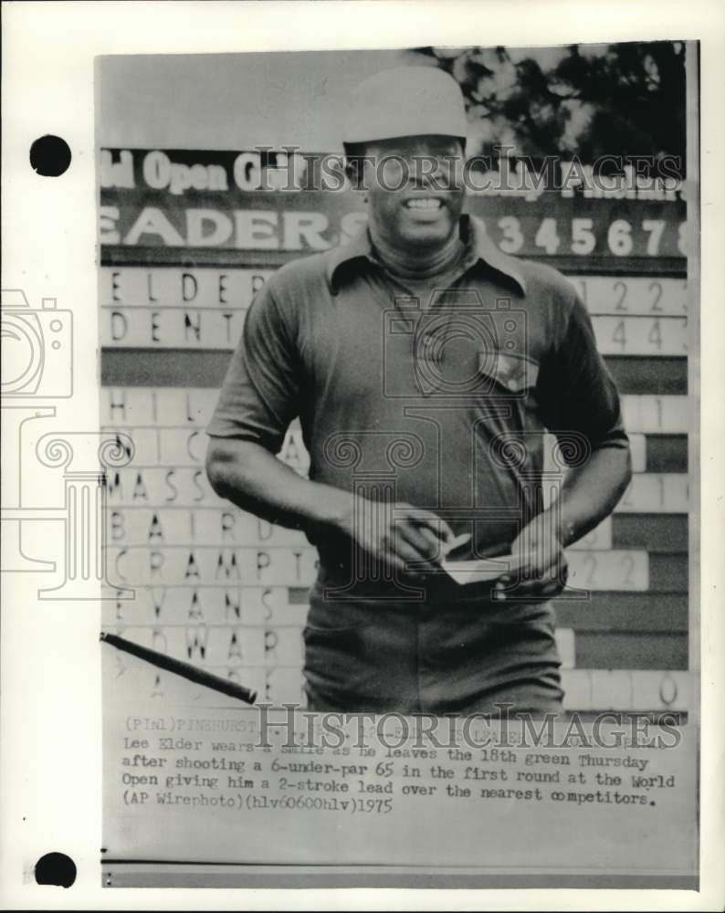 1975 Press Photo Golfer Lee Elder, World Open, Pinehurst, North Carolina- Historic Images