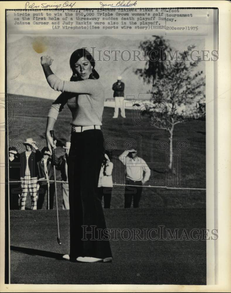 1975 Press Photo Golfer Jane Blalock, Triple Crown women&#39;s golf tournament, CA- Historic Images