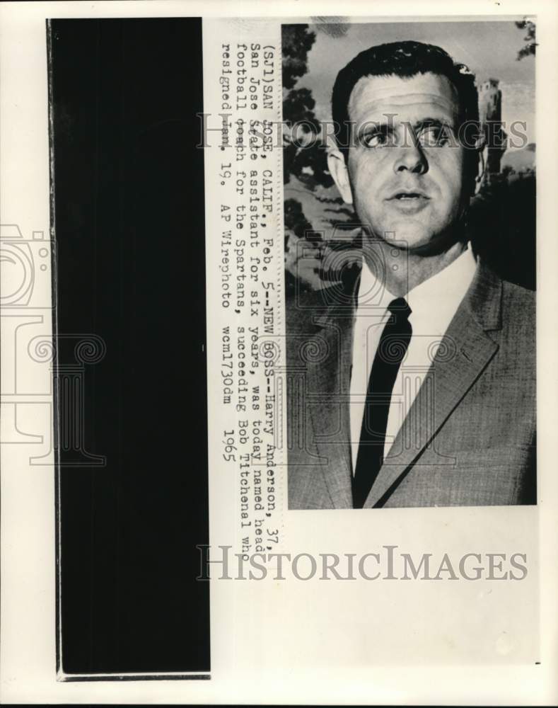1965 Press Photo San Jose State Spartans' head coach Harry Anderson, California- Historic Images