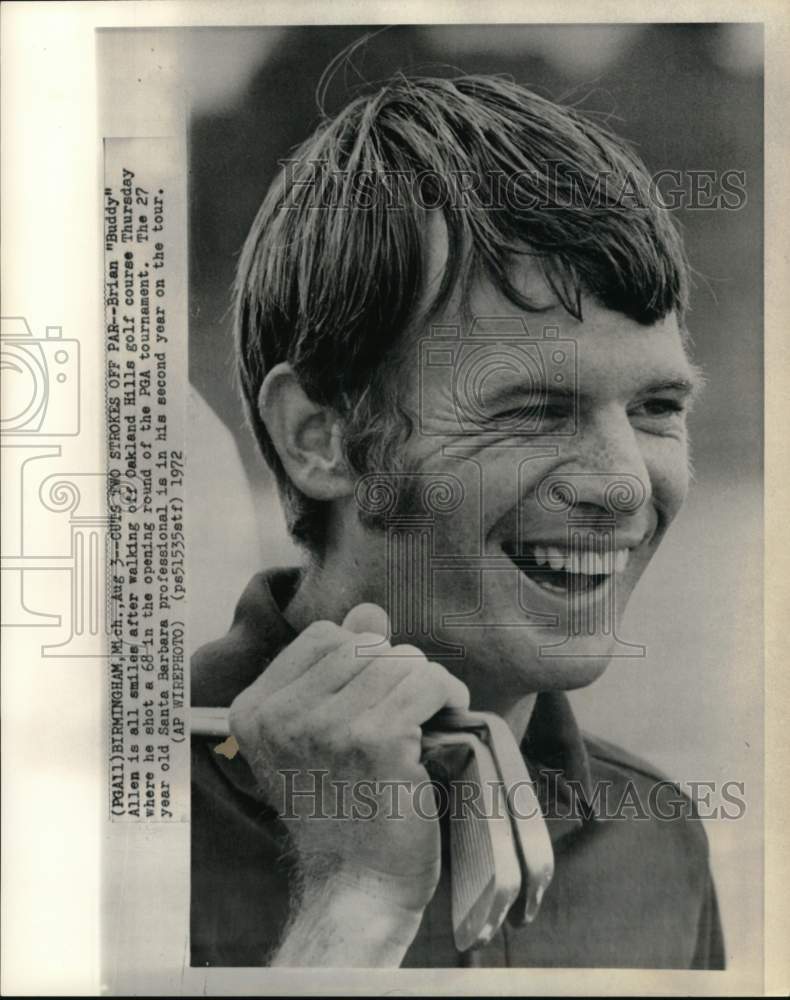 1972 Press Photo Golfer Brian Allen, PGA tournament, Birmingham, Michigan- Historic Images