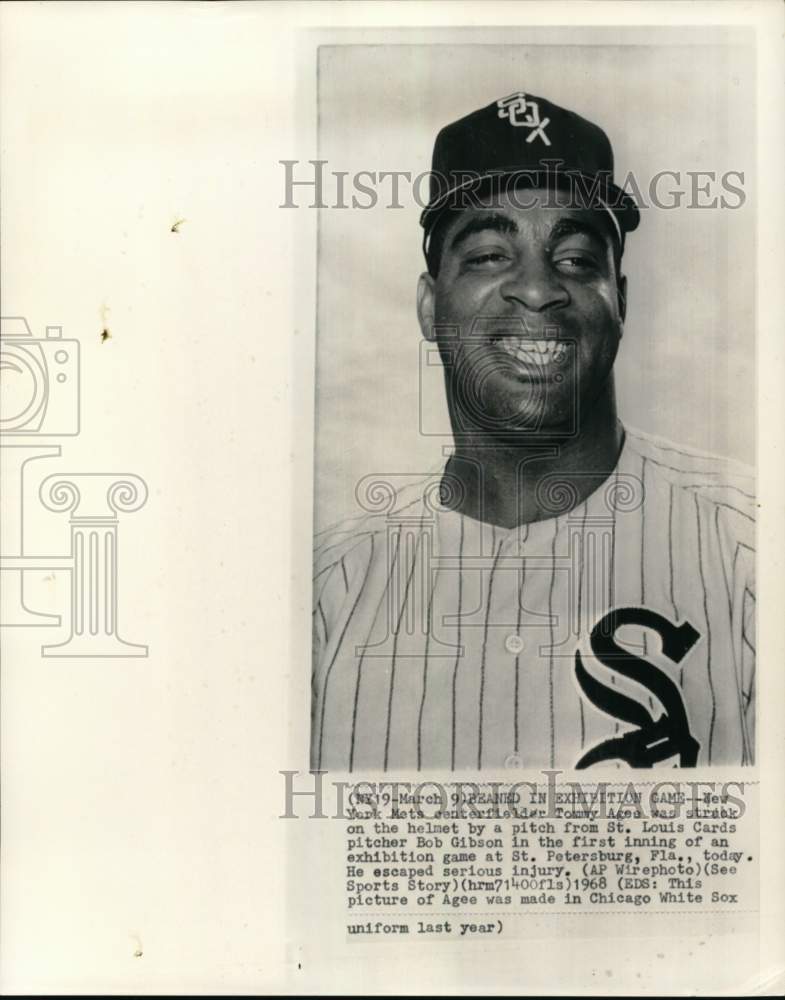1968 Press Photo Baseball player Tommy Agee in Chicago White Sox uniform- Historic Images