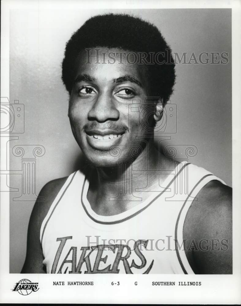 1973 Press Photo Los Angeles Lakers&#39; guard Nate Hawthorne - pis06277- Historic Images