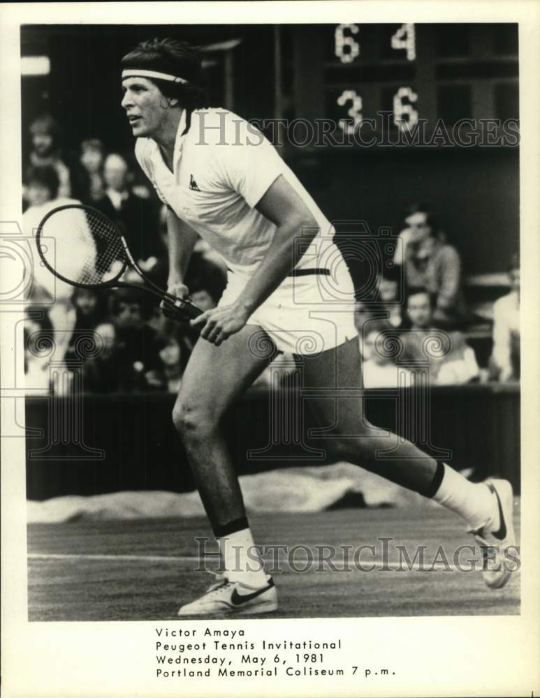 1981 Press Photo Victor Amaya, Peugeot Tennis Invitational, Portland - pis06430- Historic Images