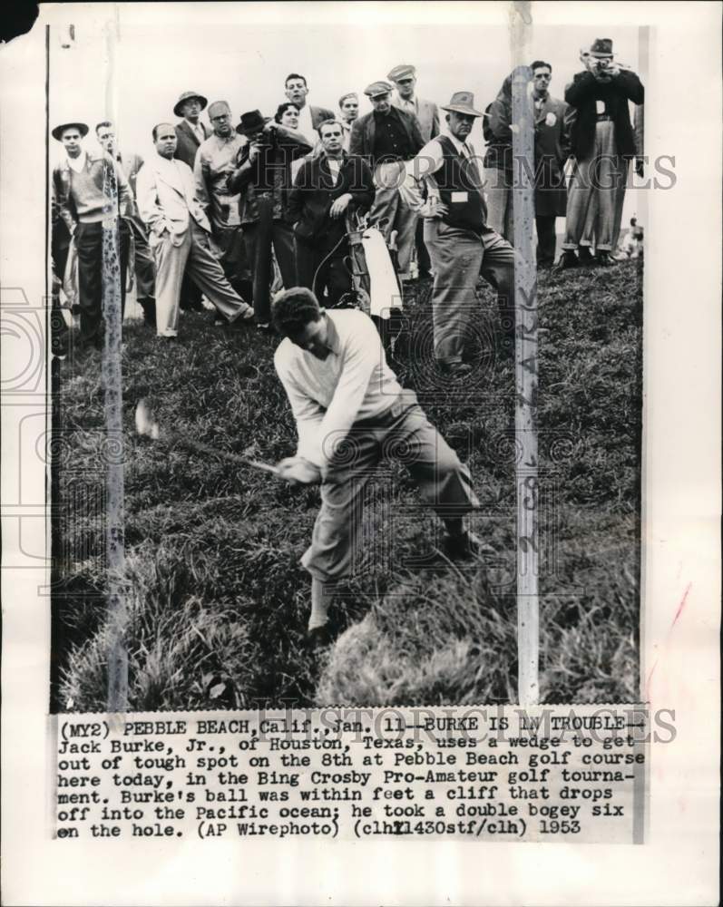 1953 Press Photo Jack Burke Jr in Bing Crosby Pro-Amateur golf tournament, CA- Historic Images