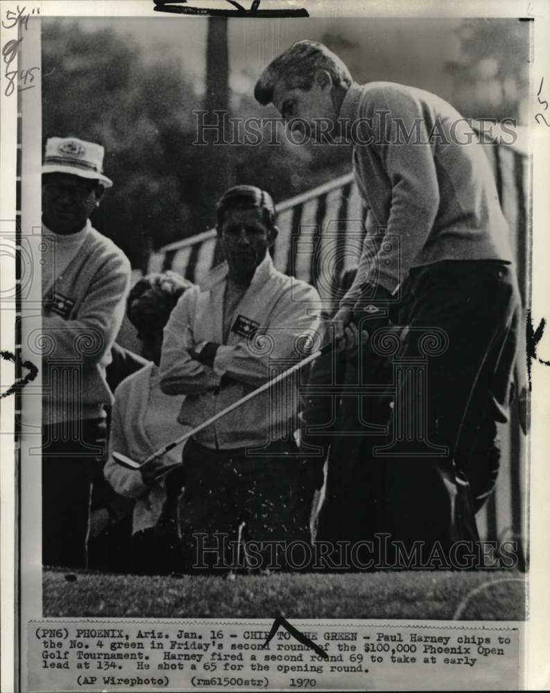1970 Press Photo Paul Harney in action, Phoenix Open Golf Tournament, Arizona- Historic Images