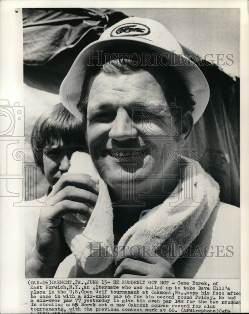 1973 Press Photo Gene Borek, US Open Golf tournament, Oakmont, Pennsylvania- Historic Images