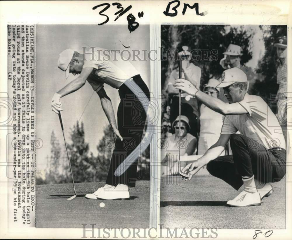1965 Press Photo Shots of Bruce Devlin at Doral Golf Tournament, Miami, Florida- Historic Images