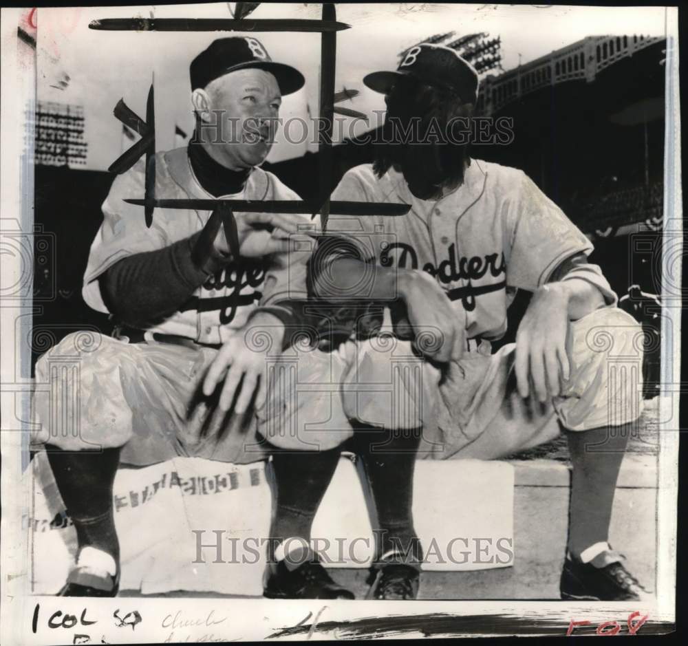 1953 Press Photo Brooklyn Dodgers&#39; Chuck manager Dressen &amp; pitcher Preacher Roe- Historic Images