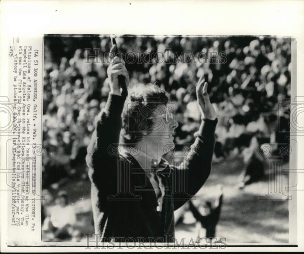 1975 Press Photo Golfer Pat Fitzsimons wins Glen Campbell Los Angeles Open, CA- Historic Images