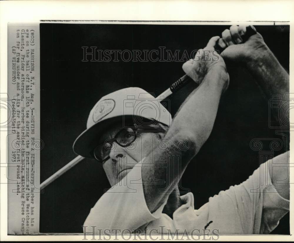 1973 Press Photo Golfer Jerry Barber during Westchester Classic, Harrison, NY- Historic Images