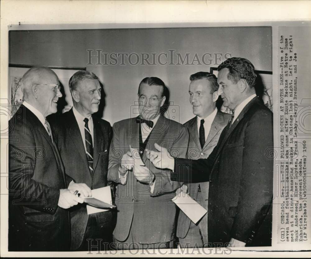 1960 Press Photo Hunk Anderson & football coaches, Chicago - pis06680- Historic Images