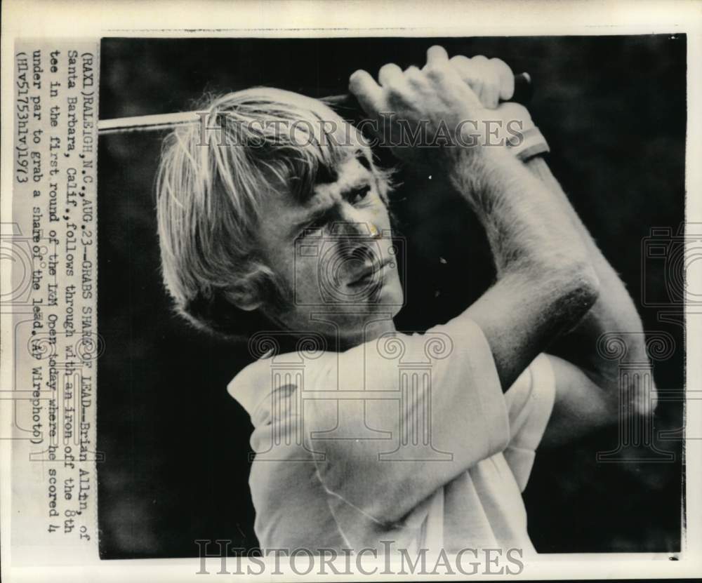 1973 Press Photo Golfer Brian Allin during L&amp;M Open, Raleigh, North Carolina- Historic Images