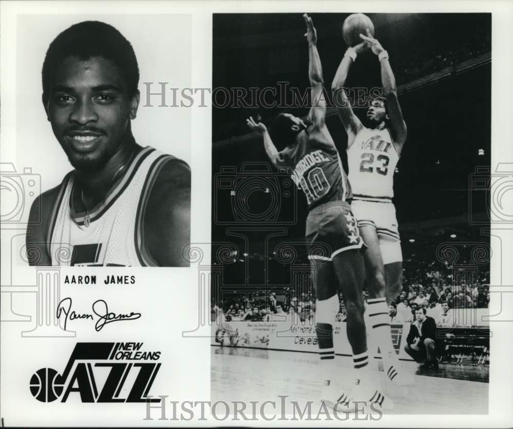 1978 Press Photo New Orleans Jazz&#39;s Aaron James in basketball game - pis06770- Historic Images