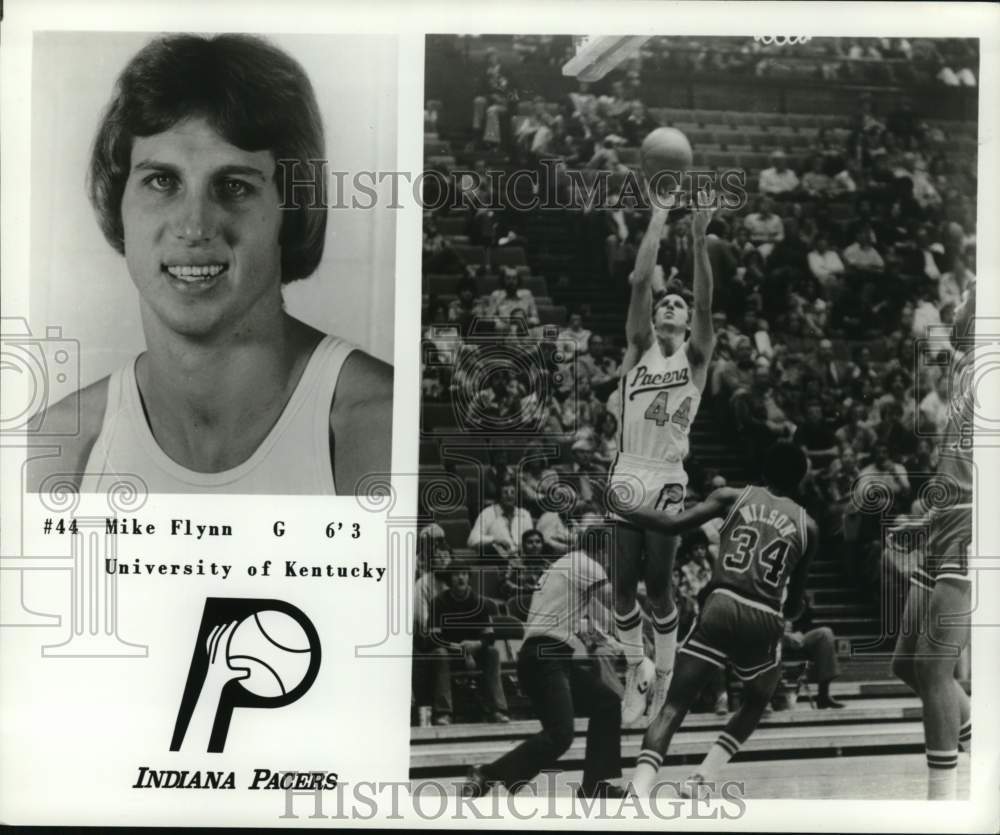 1976 Press Photo Indiana Pacers&#39; guard Mike Flynn during game - pis06829- Historic Images