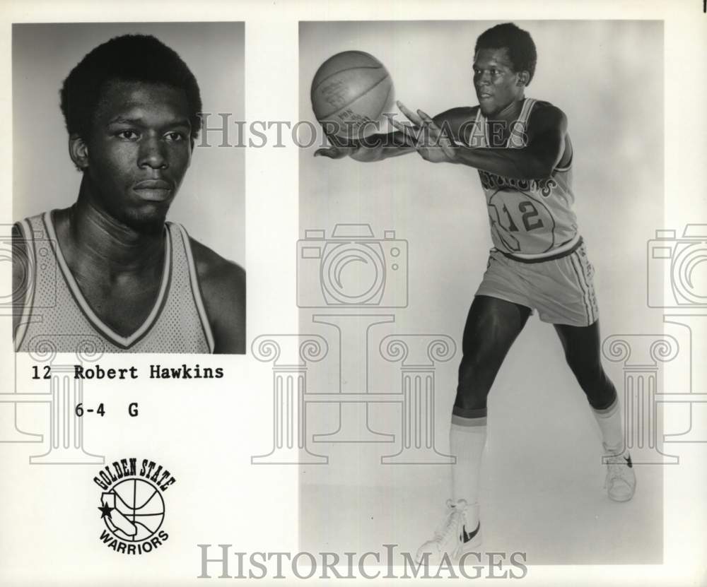 1975 Press Photo Golden State Warriors guard Robert Hawkins, basketball, NBA- Historic Images