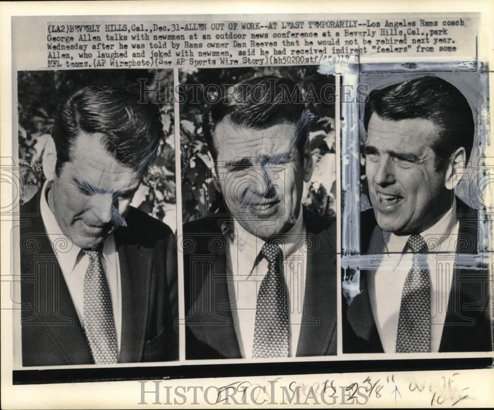1971 Press Photo Rams football coach George Allen fired - pis06910- Historic Images