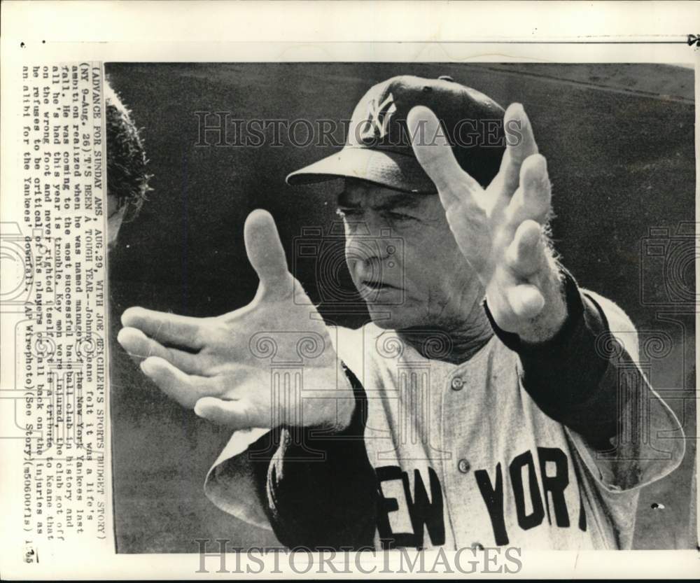 1965 Press PhotoNew York Yankees baseball manager Johnny Keane - pis07019- Historic Images