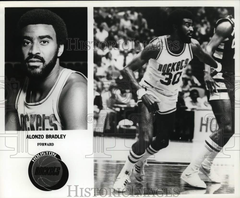 1978 Press Photo Houston Rockets Basketball Player Alonzo Bradley In Game Action- Historic Images